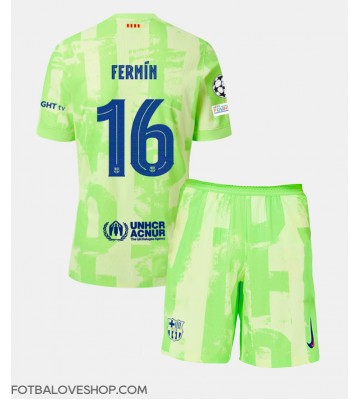 Barcelona Fermin Lopez #16 Dětské Alternativní Dres 2024-25 Krátký Rukáv (+ trenýrky)